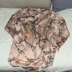 Zara pink silk knot rope top